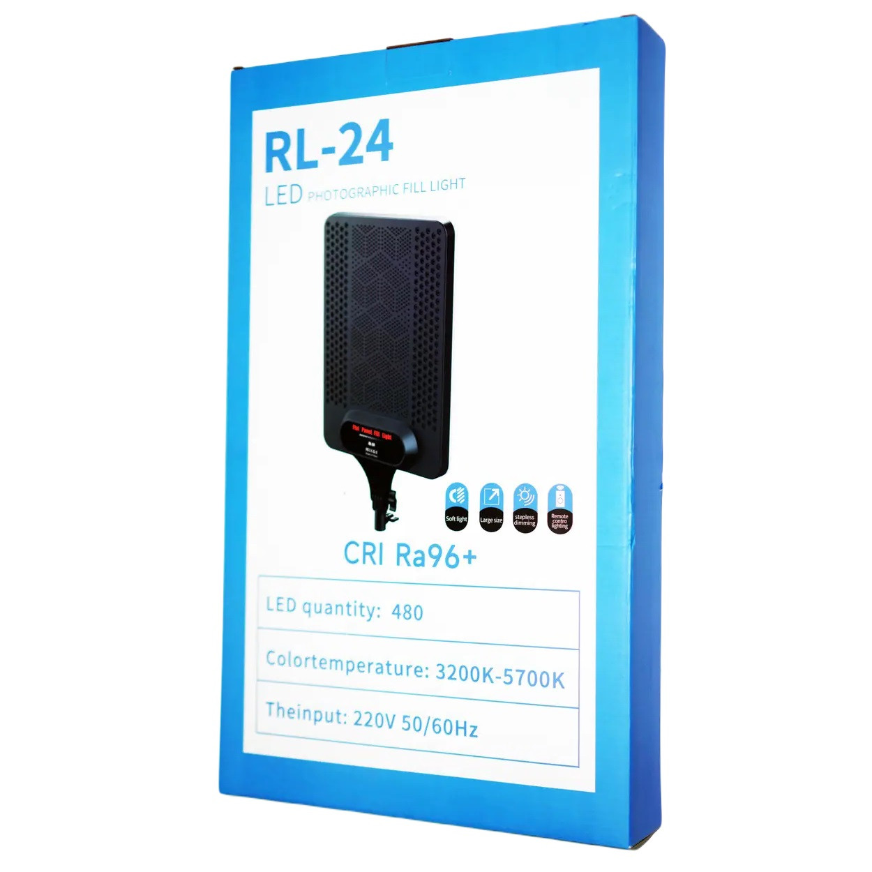 Прямоугольная светодиодная LED лампа RIAS RL-24 с Пультом ДУ 48х29см (3_04109)