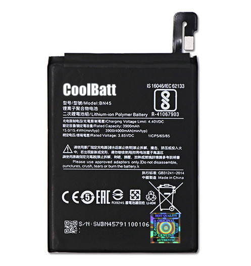 Акумуляторна батарея CoolBatt Xiaomi BN45 Redmi Note 5 / Note 5 Pro 4000 мА * год