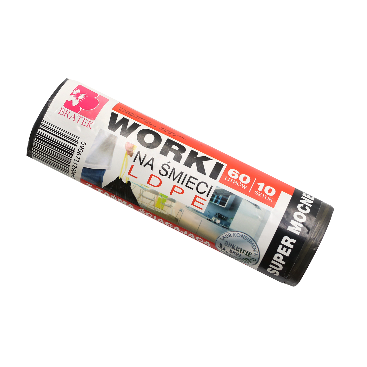 Пакети для сміття Bratek на зав'язках STRONG 60 л 10 шт