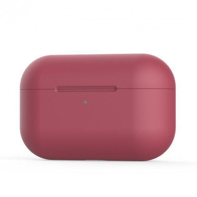 Силіконовий чохол для Airpods Pro червоний ARM з карабіном захисний Rose Red (4555burgundy)