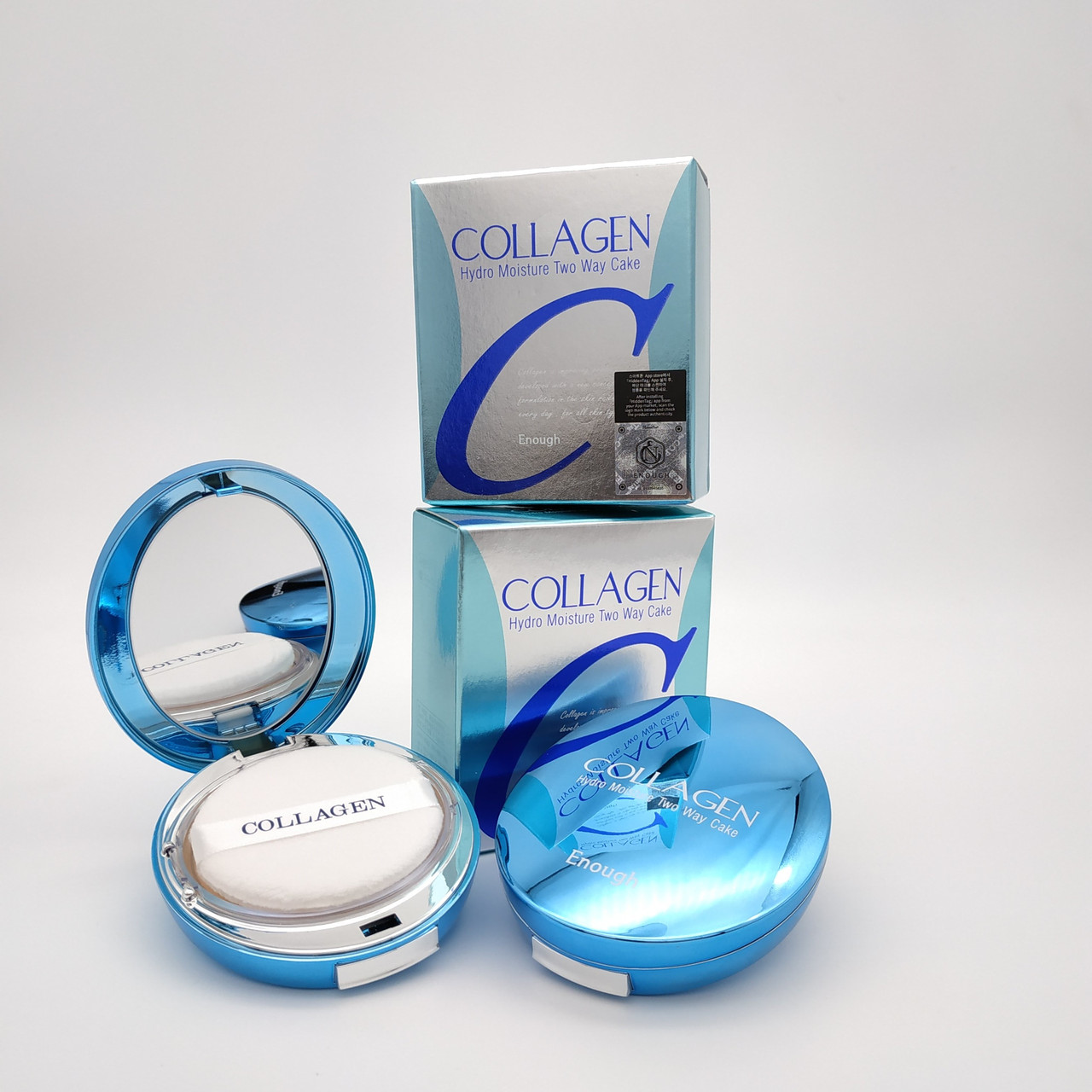 Увлажняющая пудра для лица Enough Collagen Hydro Moisture Two Way Cake № 23 SPF 25++ с запаской 13+13 г (8809347960327)