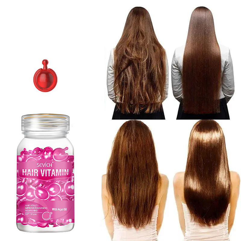 Вітамінні капсули Sevich Hair Vitamin with Argan oil для ламкого та тьмяного волосся рожеві 30 шт