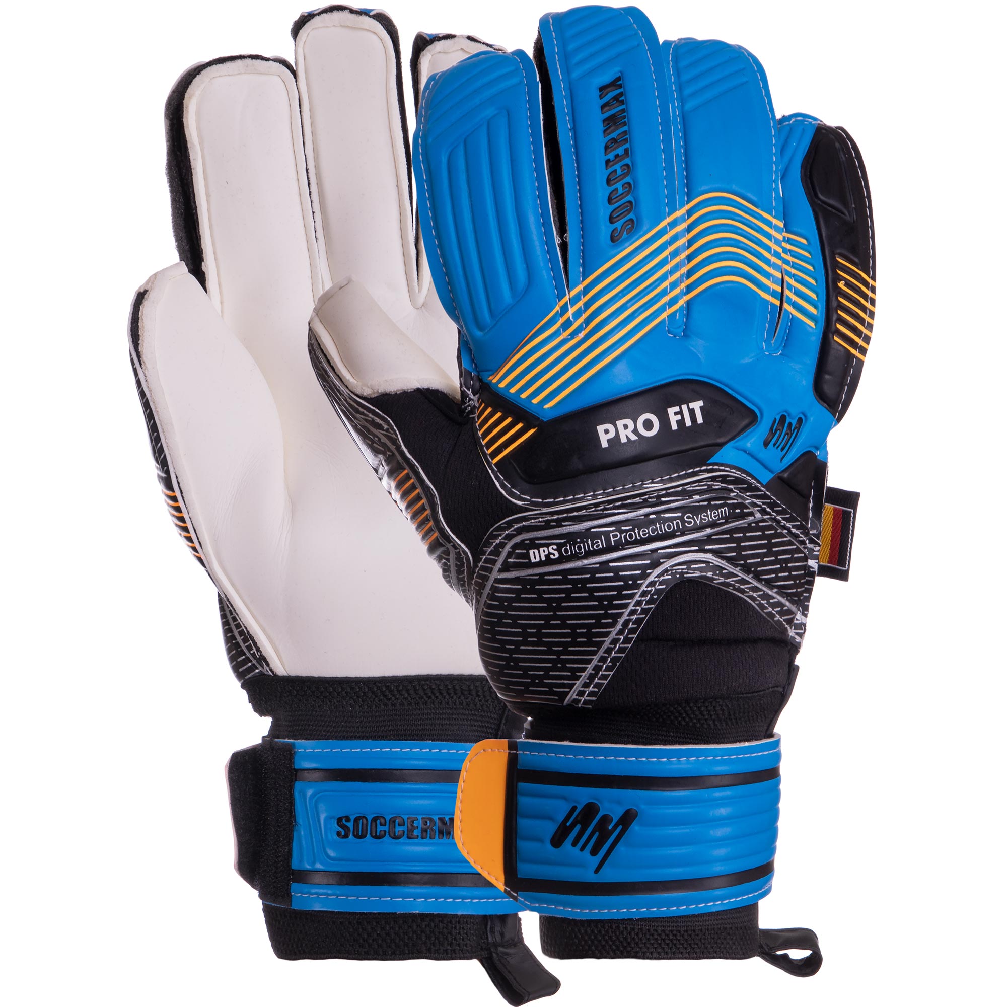 Рукавички воротарські SOCCERMAX GK-023 8 Чорний-синій