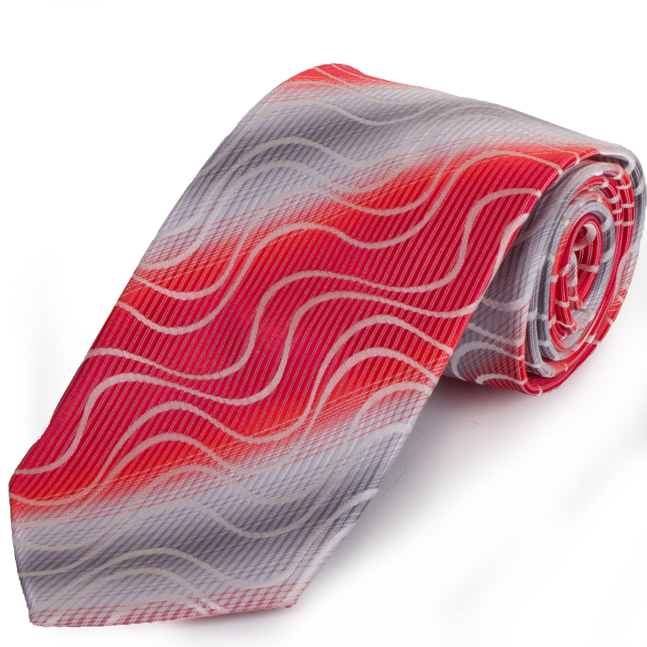 Краватка поліестерова стандарт Schönau-03 Сіро-червоний