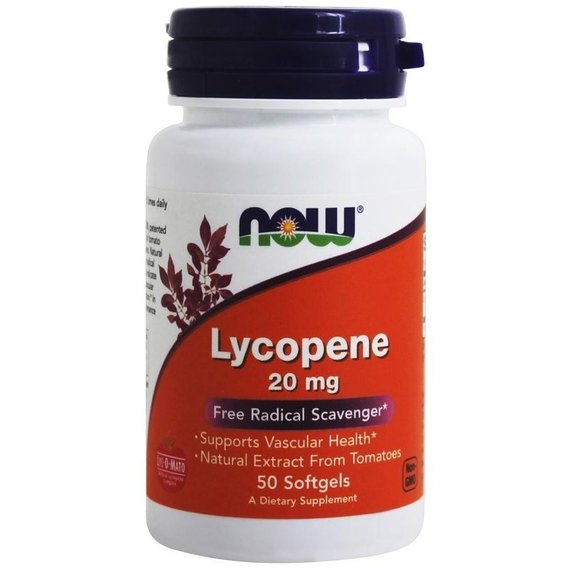 Ликопин NOW Foods Lycopene 20 mg 50 Softgels