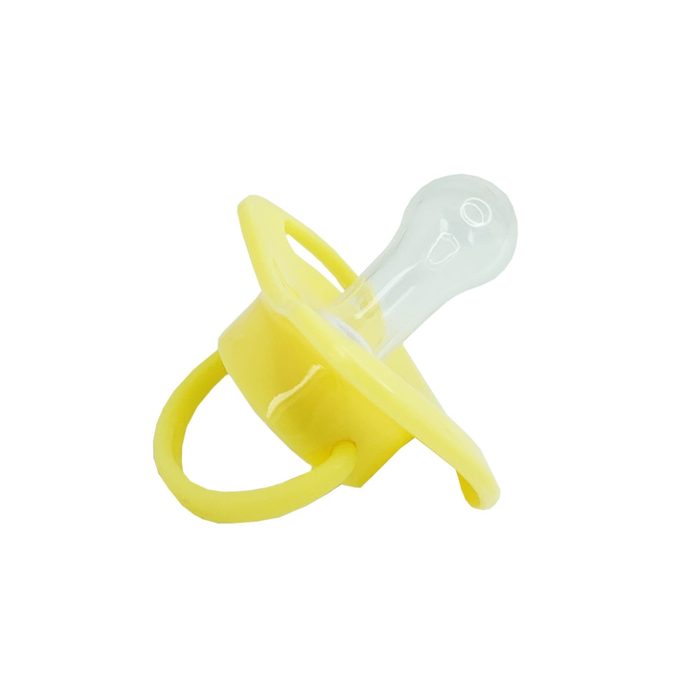 Пустышка силиконовая круглая Mega Zayka MGZ-0516(Yellow) с колпачком
