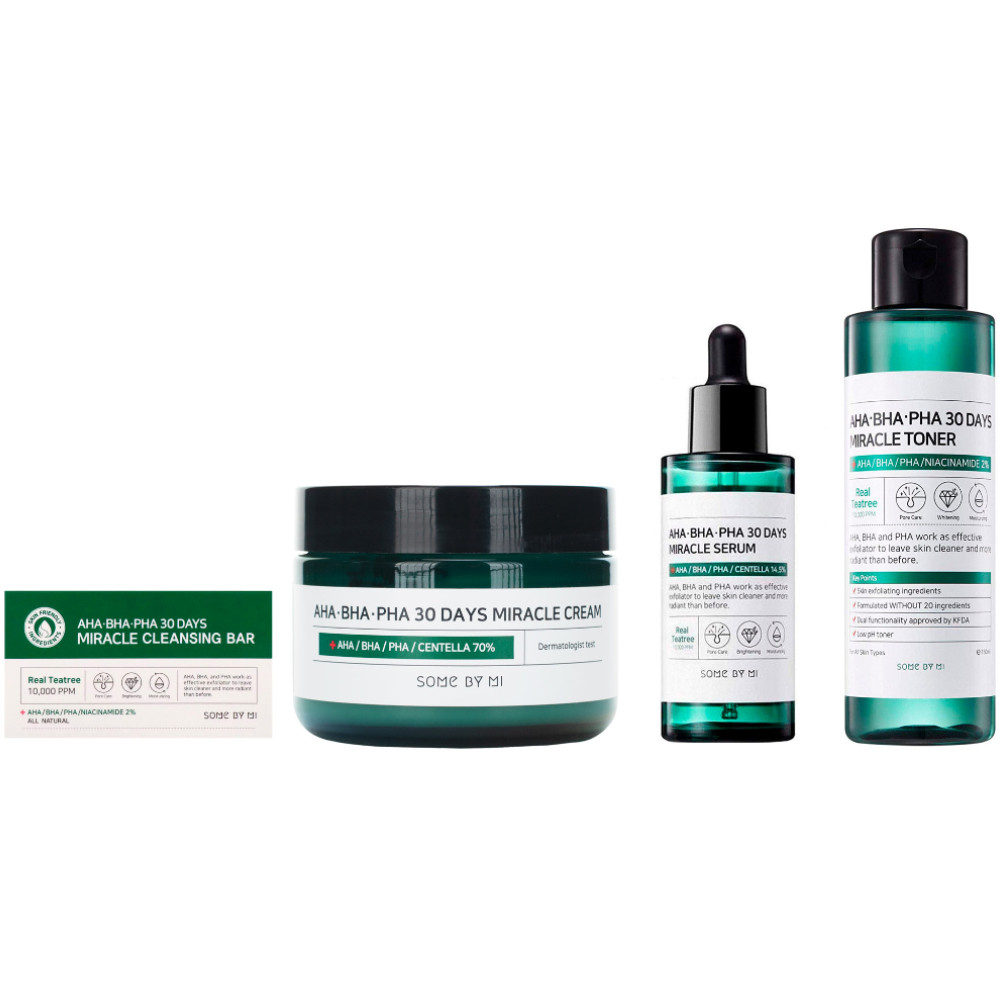 Набір міні-засобів для проблемної шкіри з кислотами AHA-BHA-PHA 30 Days Miracle Starter Mini Kit (8809647390008)