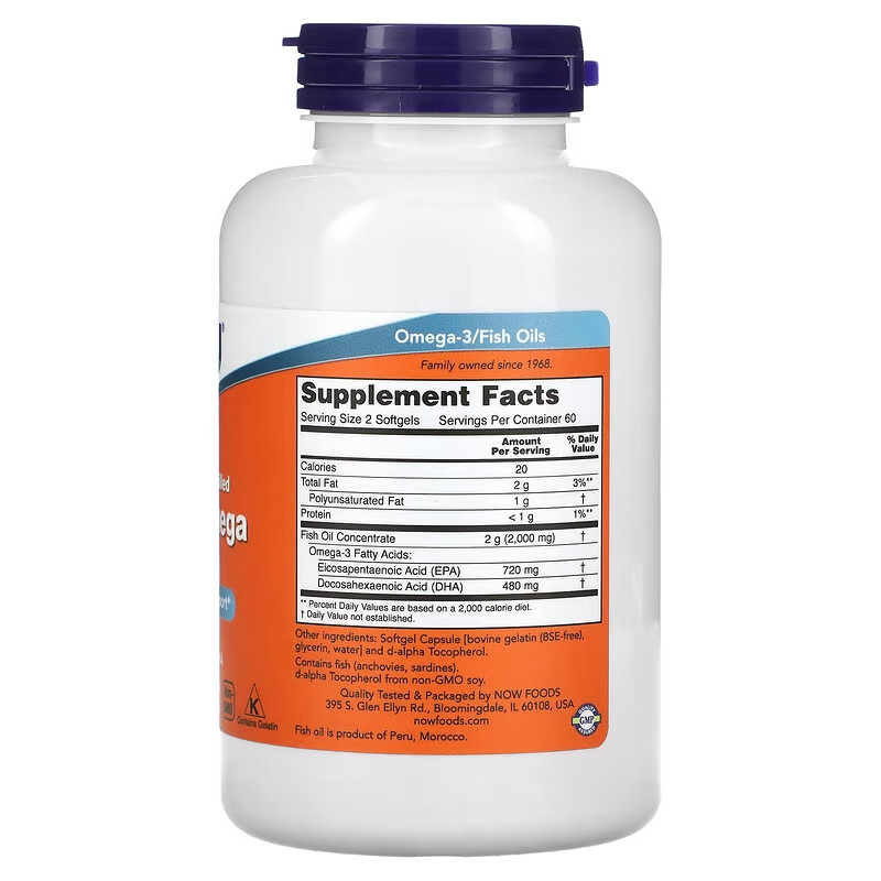 Супер Омега ЕПК Now Foods Super Omega EPA 1200 мг 120 капсул