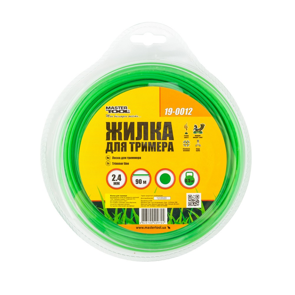 Леска для триммера MASTERTOOL GM Круг 2.40 мм 90 м (19-0012)
