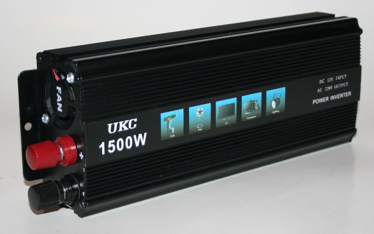 Інвертор перетворювач напруги Truman 12-220 V 1500 W Чорний (hub_np2_1123)