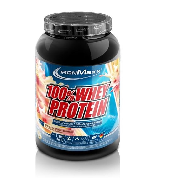 Протеин IronMaxx 100% Whey Protein 900 g /18 servings/ White Chocolate Strawberry