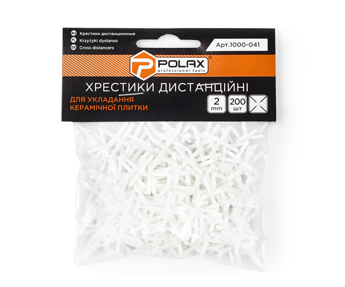 Хрестики для плитки Polax дистанційні 2 мм (кількість в упаковці 200 шт.) (1000-041)