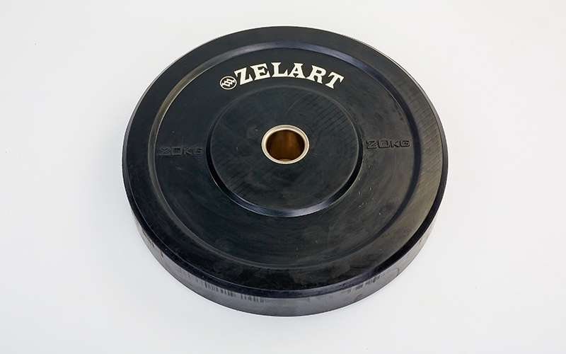 Бамперные диски для кроссфита Zelart Z-TOP ТА-5125-20 20кг Черный