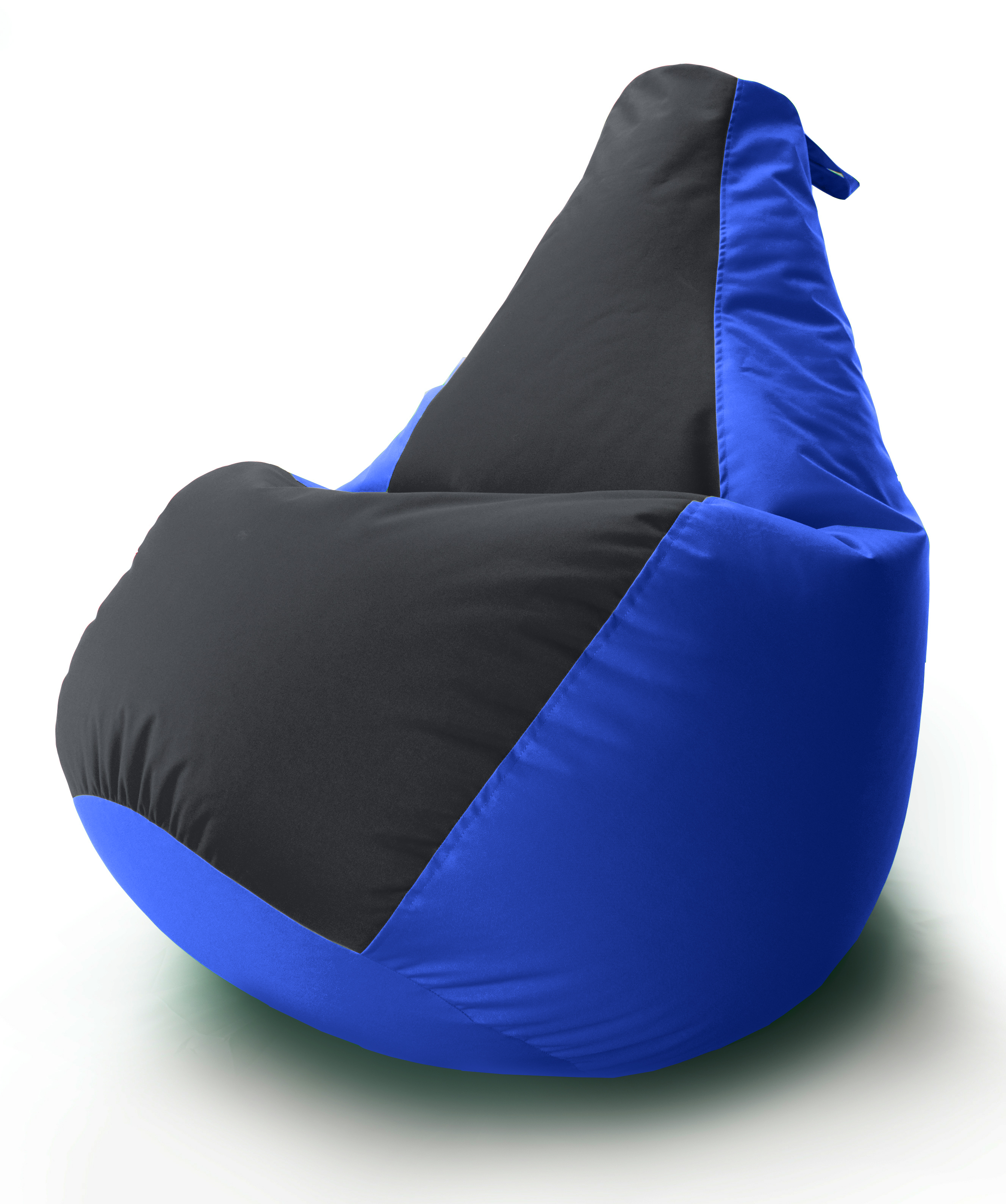 Кресло мешок Груша Coolki комби XXXL 100x140 Синий с Черным 01 Оксфорд 600D
