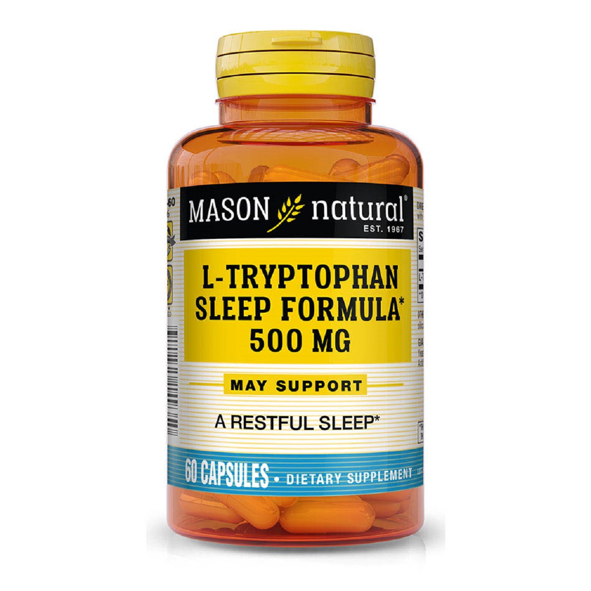 L-триптофан 500 мг Формула для сна L-Tryptophan Sleep Formula Mason Natural 60 капсул