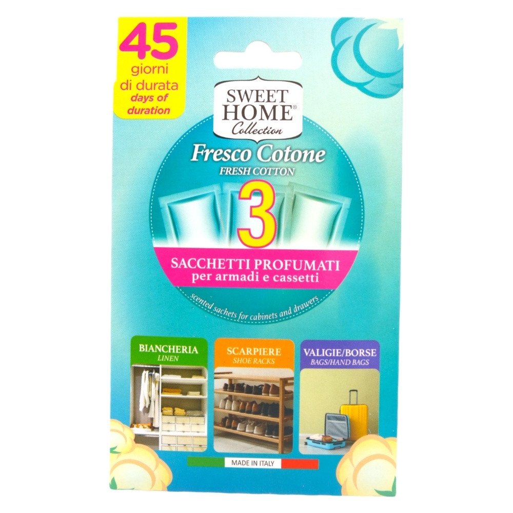 Ароматизатор для шкафа Sweet Home Свежесть хлопка в пластинах 3 шт