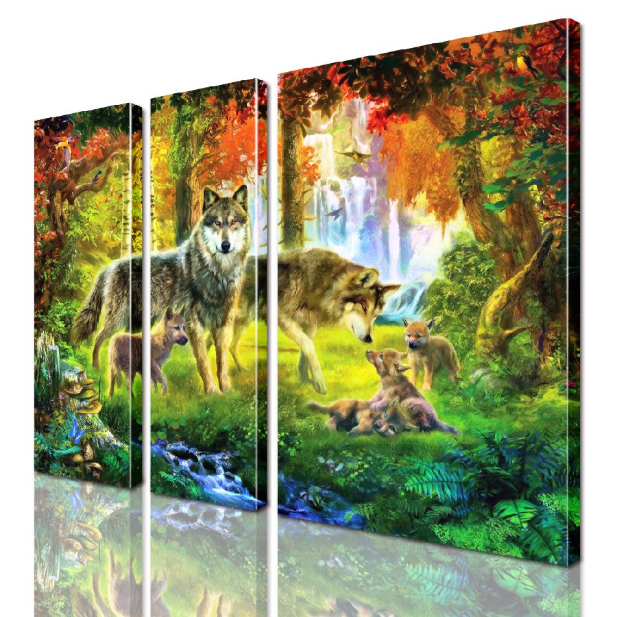 Модульна картина Сім'я Волків ADJ0137 Розмір 55 х 70 см