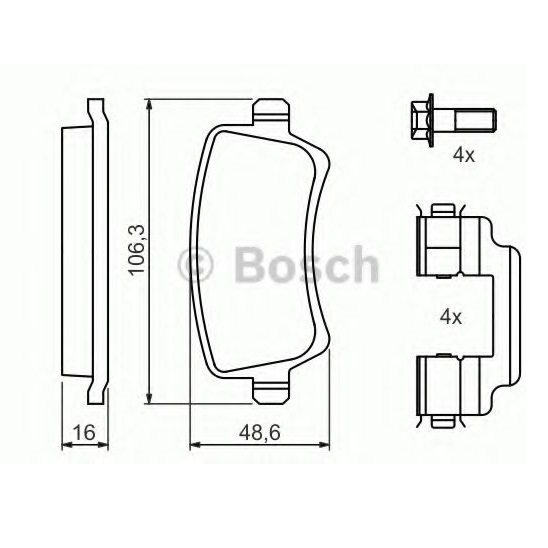 Колодки гальмові Bosch дискові задні VOLVO S80/V70/XC70 06 0986494213