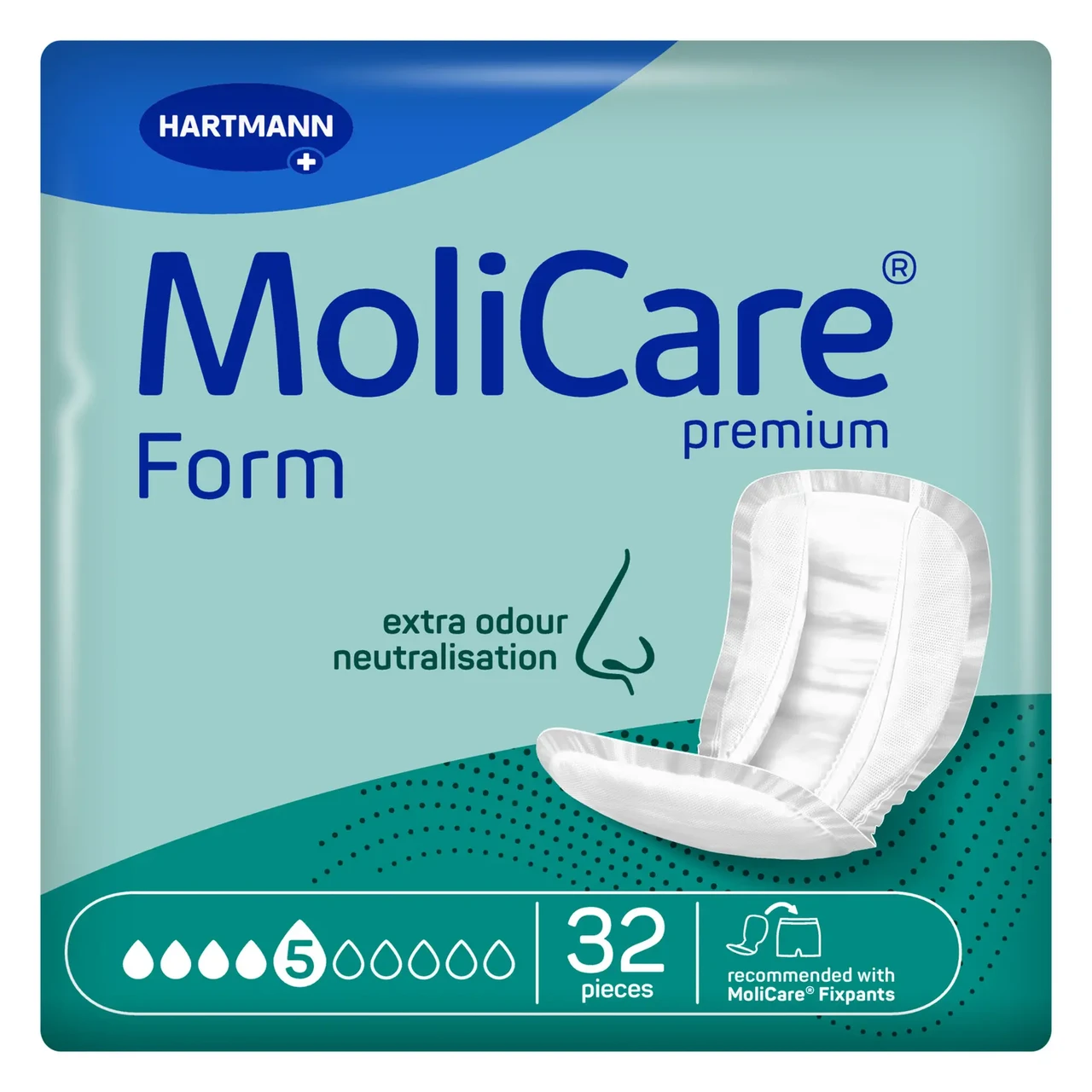 Прокладки анатомической формы Paul Hartmann MoliCare Premium Form 5 капель 32 шт