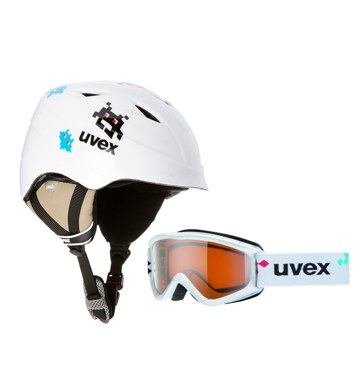 Комплект шлем горнолыжный детский + маска Uvex Airwing II SET (48-52) для ребенка 3-4 года Белый (S56S1121401)