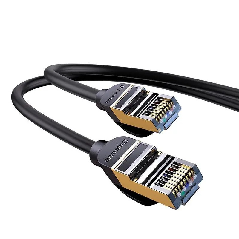 Сетевой кабель RJ45 Baseus WKJS010701 круглый 10 м Black