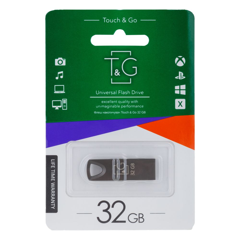 Флеш пам'ять T&G USB 2.0 32GB Metal 117 Black