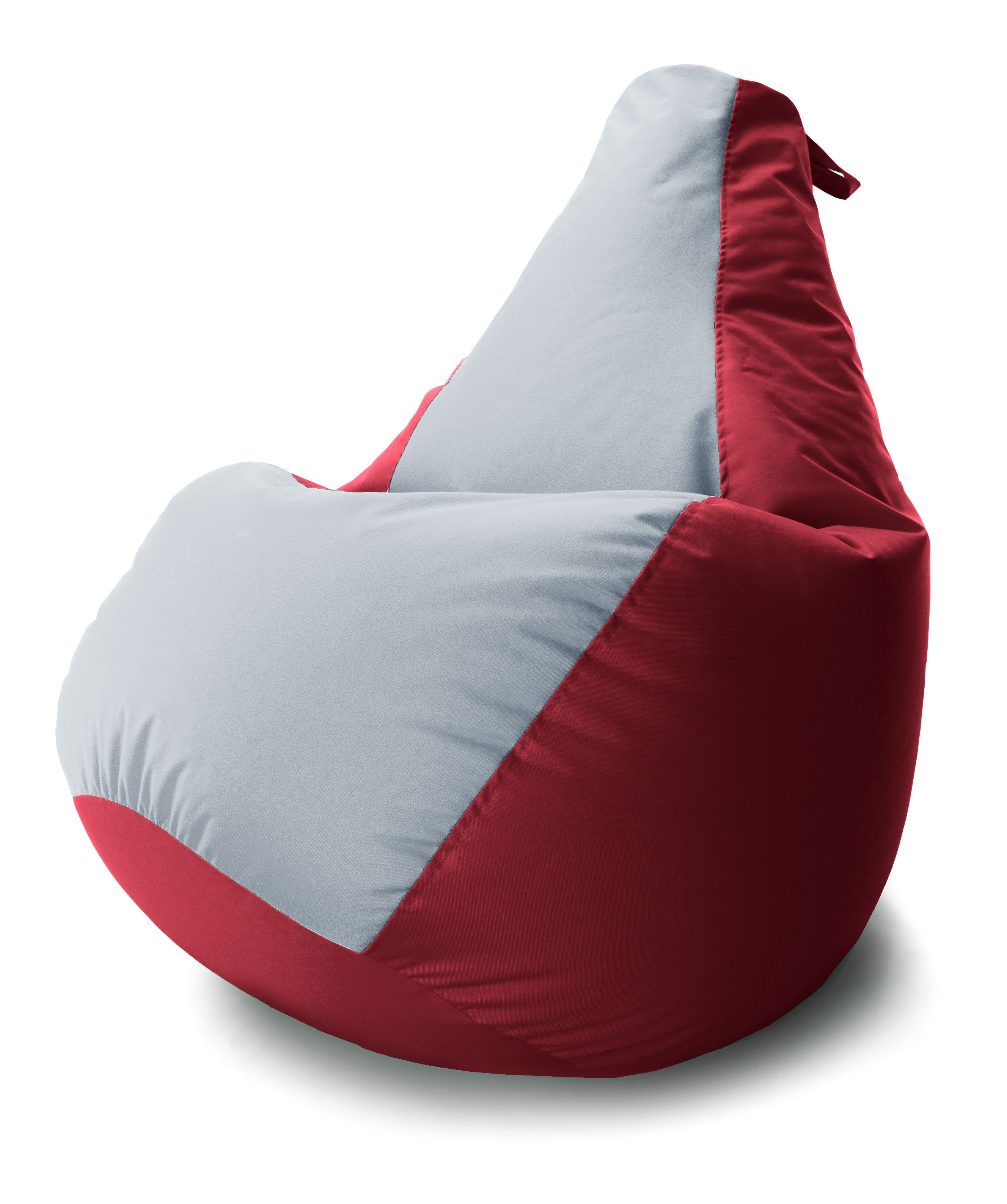 Кресло мешок Груша Coolki комби L 65x85 Красный с Серым 12  Оксфорд 600D
