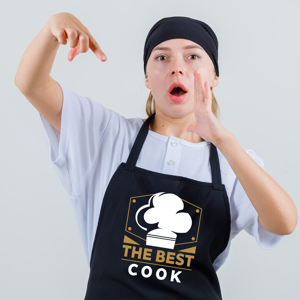Фартух кухонний з принтом Кавун The Best Cook Кращий кухар 68 см Чорний