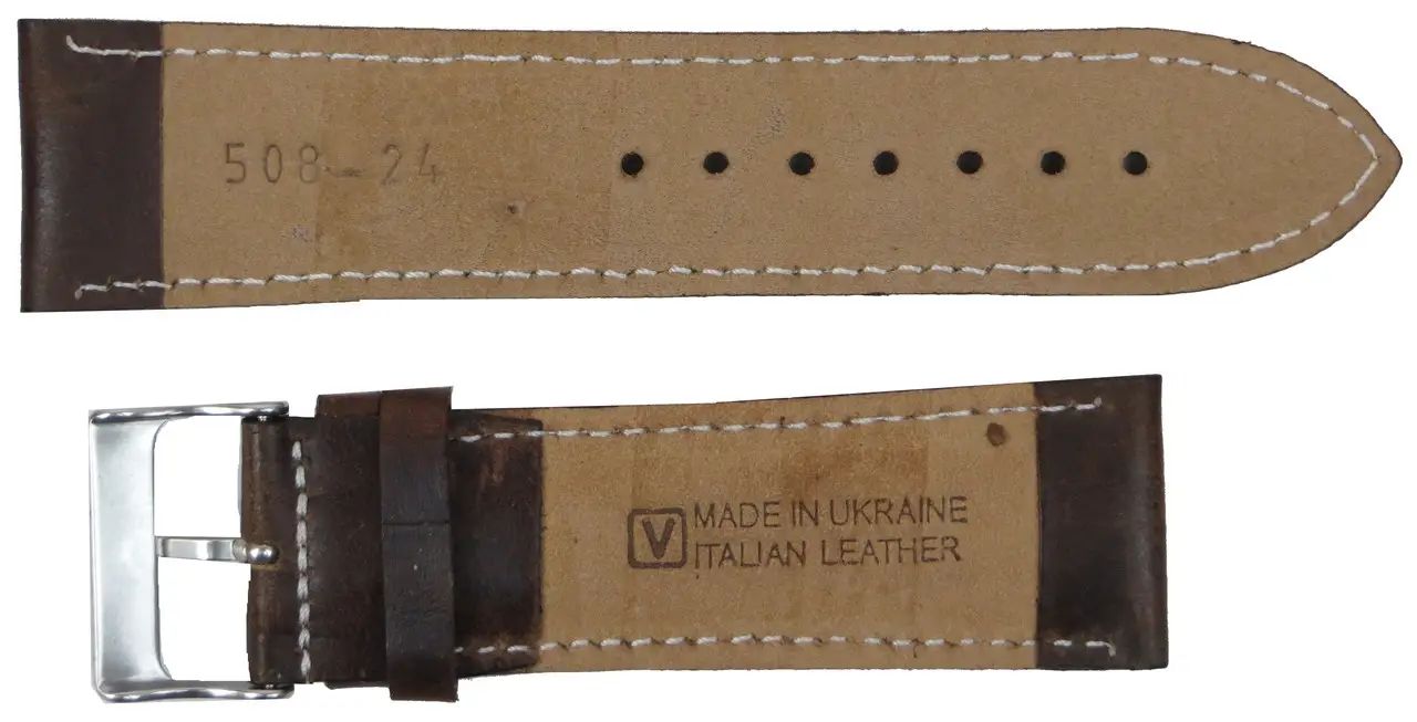 Ремешок для часов из кожи Mykhail Ikhtyar 24 мм Коричневый (S508-24S brown)