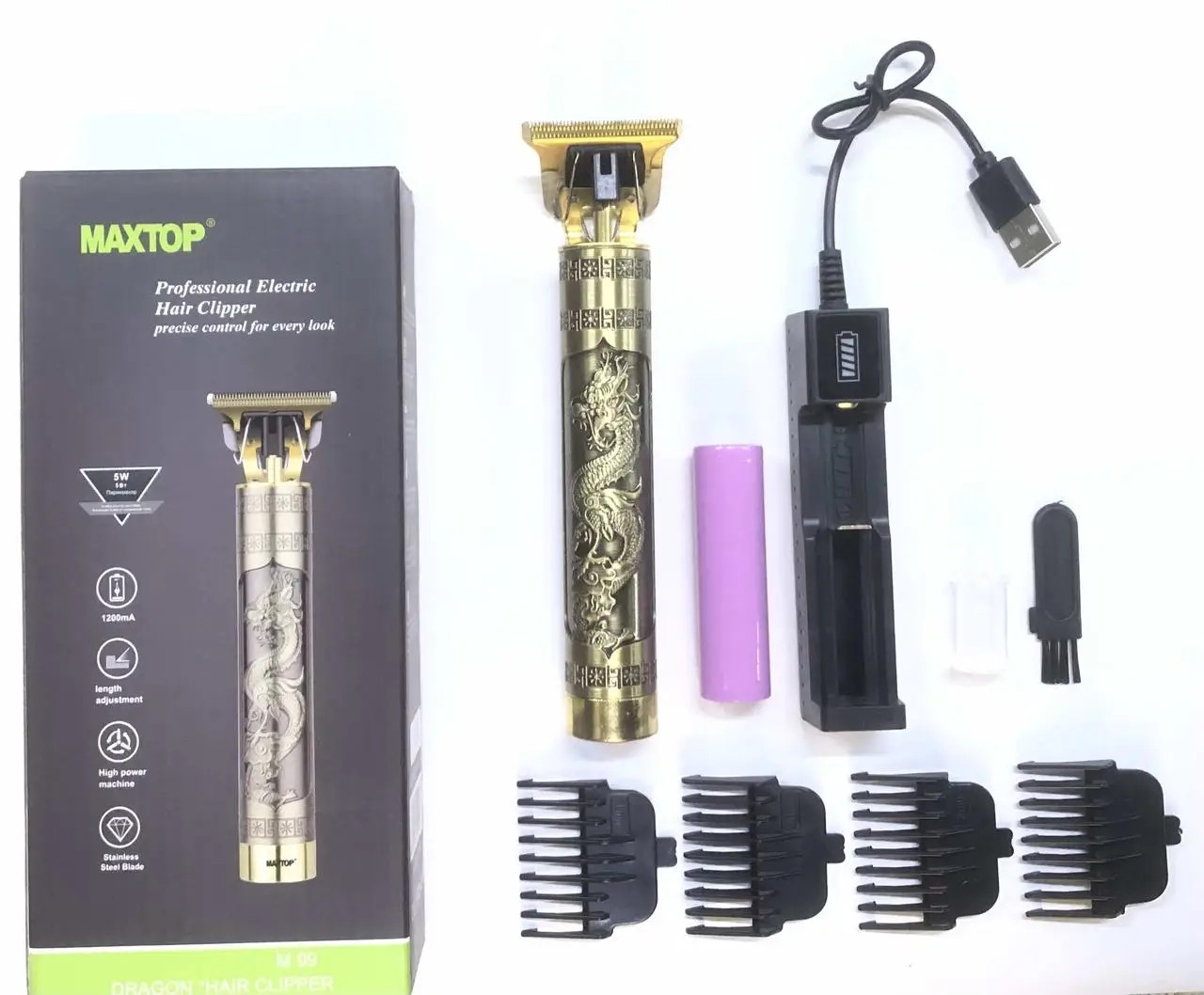 Аккумуляторный триммер для волос с насадками Maxtop T99