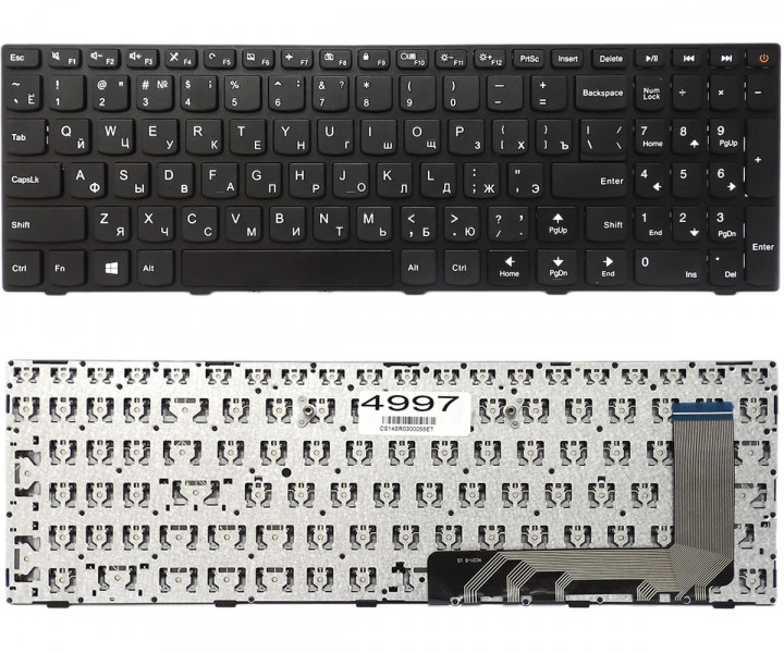 Клавиатура для ноутбука LENOVO 110-15ISK 110-17ACL 110-17IKB 110-17ISK  Black, RU без фреймы