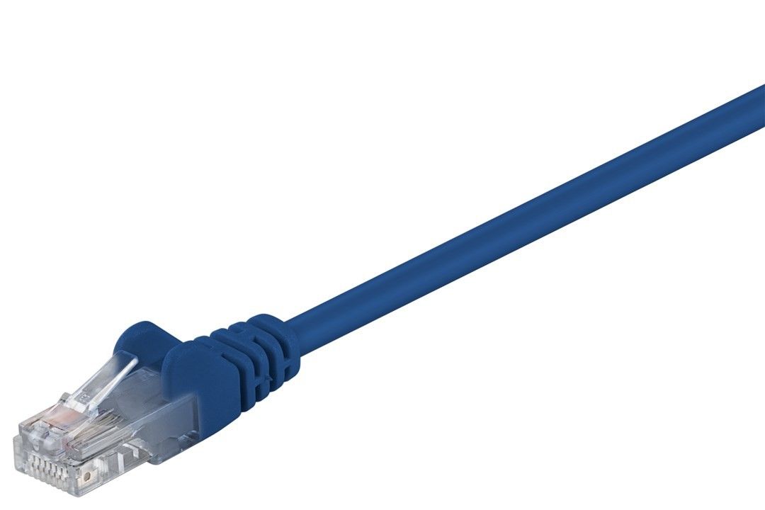 Патч-корд неекранований Goobay RJ45 UTP5e  0.25m patch AWG28 D=4.5mm Gold Protect синій (75.06.8608)