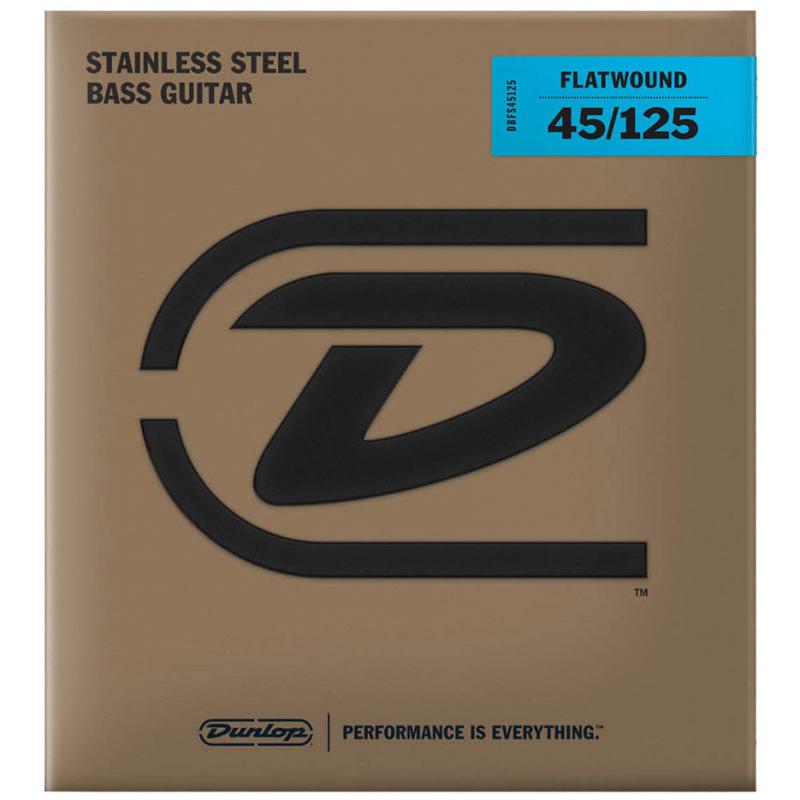 Струны для бас-гитары Dunlop DBFS45125 Stainless Steel Flatwound Medium Bass 5-Strings 45/125