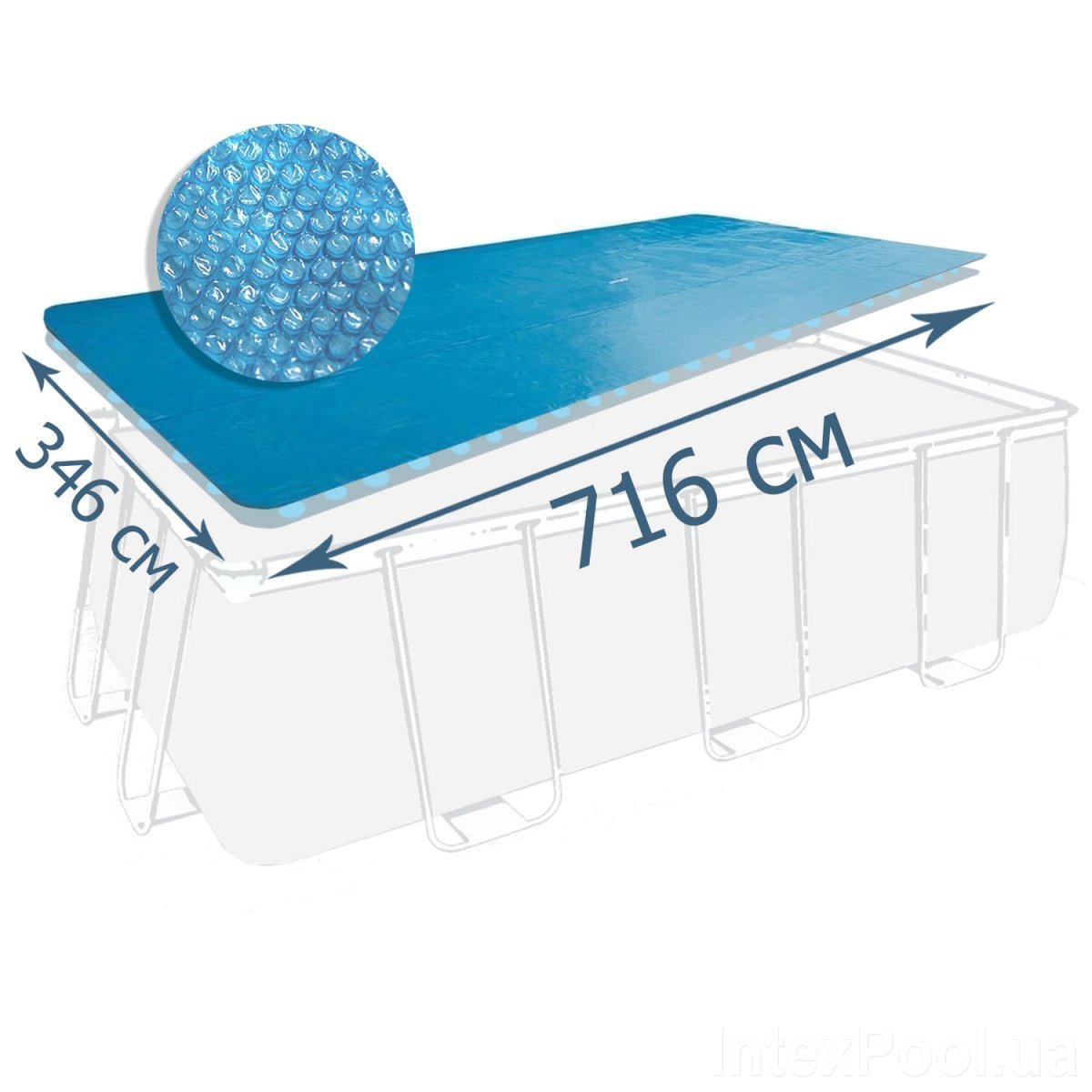 Теплозберігаюче покриття (солярна плівка) для басейну Intex 29027, 716 х 346 см