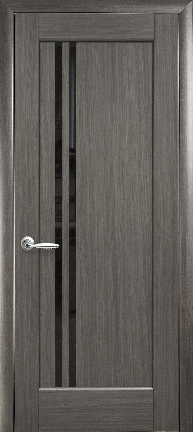 Дверне полотно Новий Стиль Делла BLK 90 см зі склом Grey (85012)