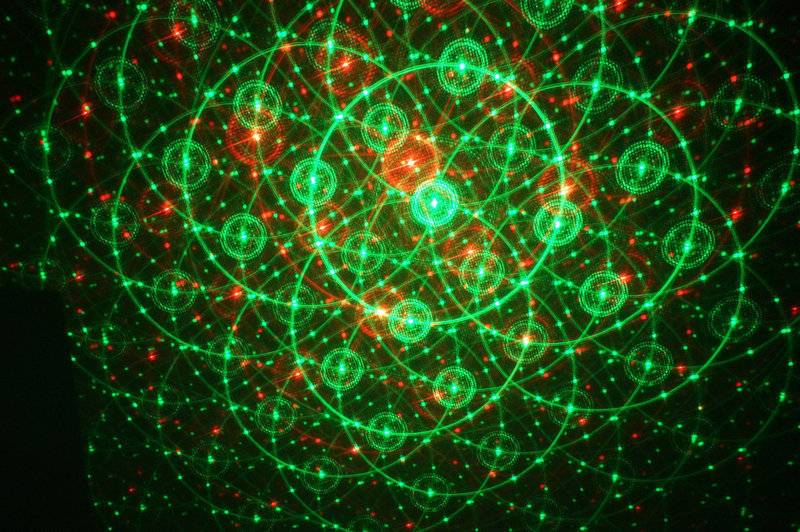 Лазерний проектор диско зі штативом світломузика UKC Disco Laser DL-08 4in1 Blue