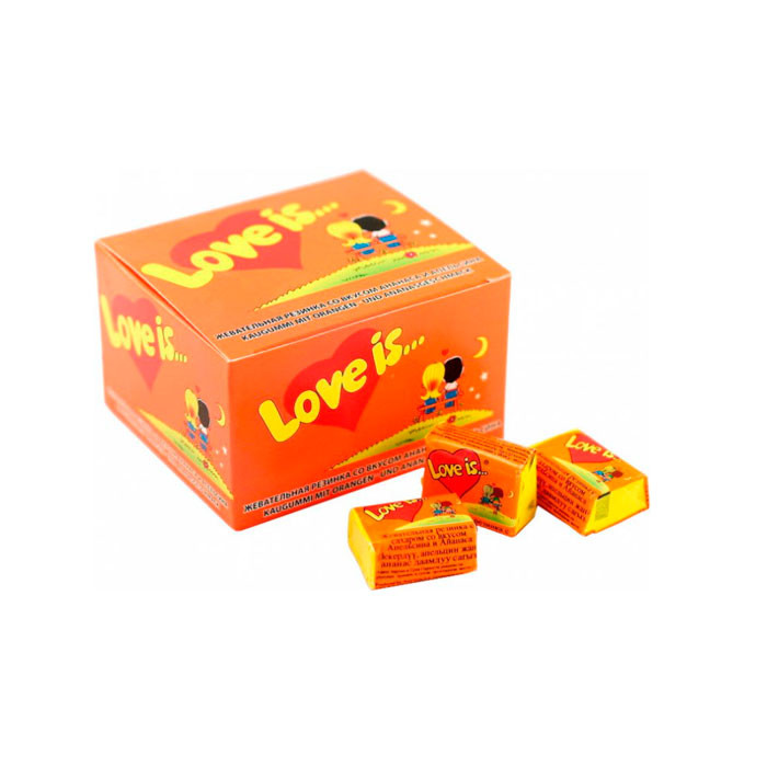 Жвачка Love is Апельсин-Ананас Упаковка 100 шт (15316)
