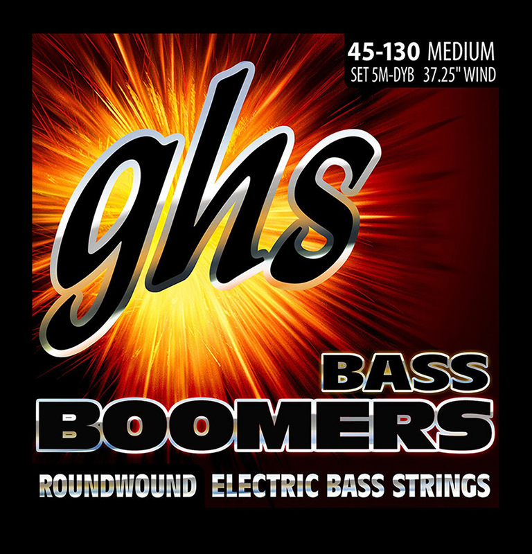 Струни для бас-гітари GHS 5M-DYB Boomers Roundwound Medium 5-String Bass 45/130