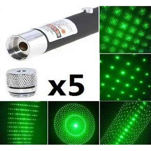 Лазерна указка Green Laser Pointer + 5 насадок Чорний (153-15122153)