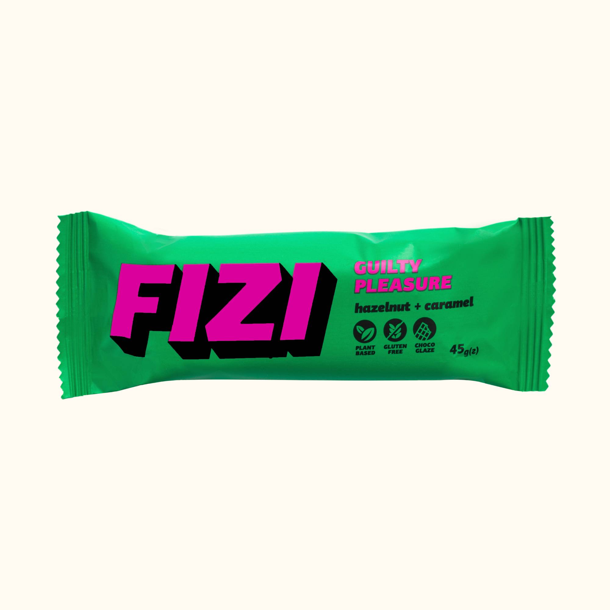 Шоколадный батончик без глютена FIZI Hazelnut caramel 45 г х 10 шт Веган (4820262540016)
