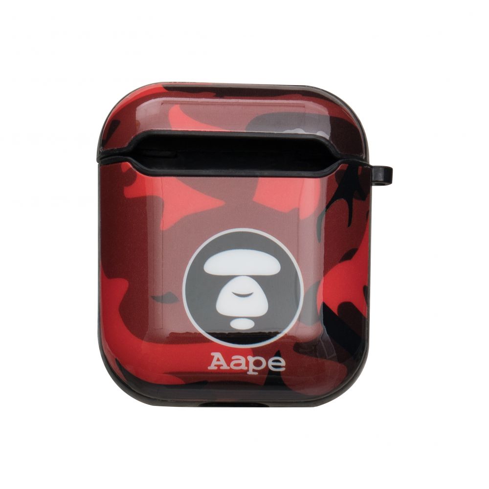 Футляр для навушників Airpods Glossy Brand Aape red