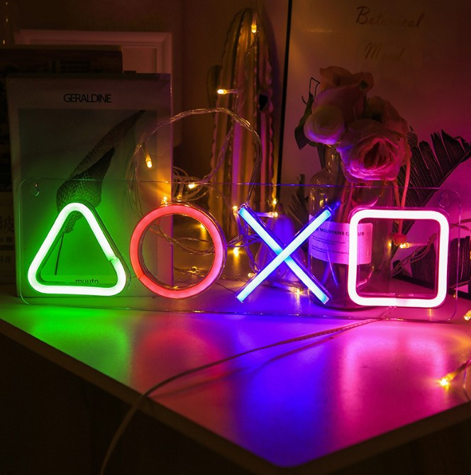 Настінний неоновий світильник нічник вивіска Angel PlayStation 42*13 см