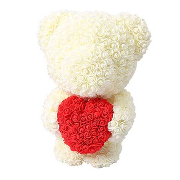 М'яка іграшка Ведмедик з троянд Bear Flowers White 45 см + подарункова коробка (hub_rOOQ43791)