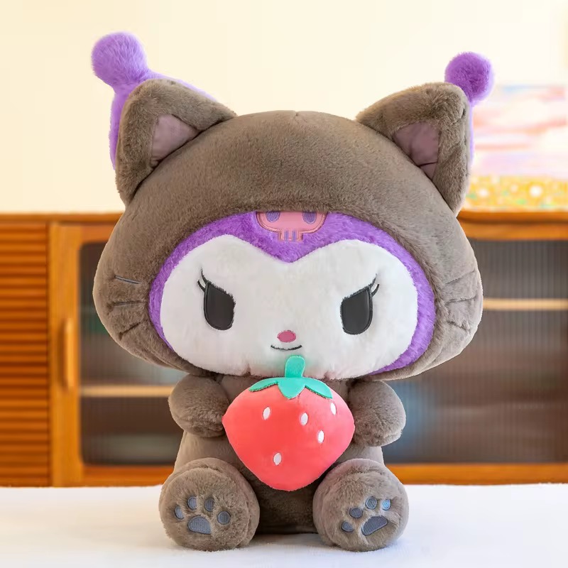 Мягкая игрушка плюшевая Hello Kitty аниме Куроми клубничка 85 см Коричневый (1009)