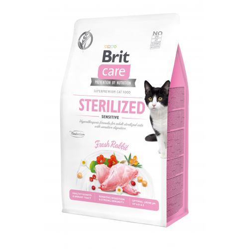 Сухой корм Brit Care Cat GF Sterilized Sensitive для стерилизованных кошек с чувствительным пищеварением 400 г (171291\0778)