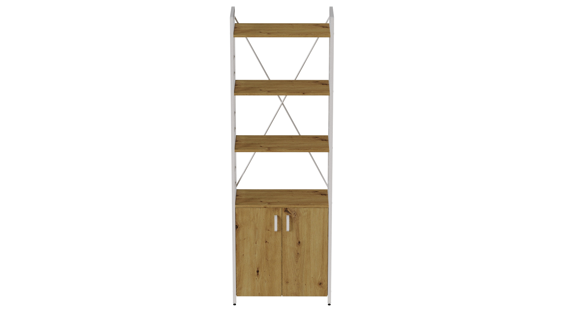 Етажерка 3/60 Ferrum-decor Серії Конект із тумбою 144x60x28 Білий ДСП Дуб Артізан (FD1033)