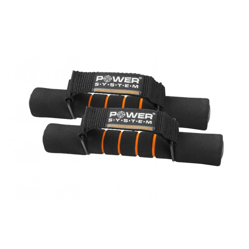Гантели для фитнеса и аэробики в неопрене Power System Fitness Dumbells 0.5 кг 2 шт (PS-4009_Black-Orange)