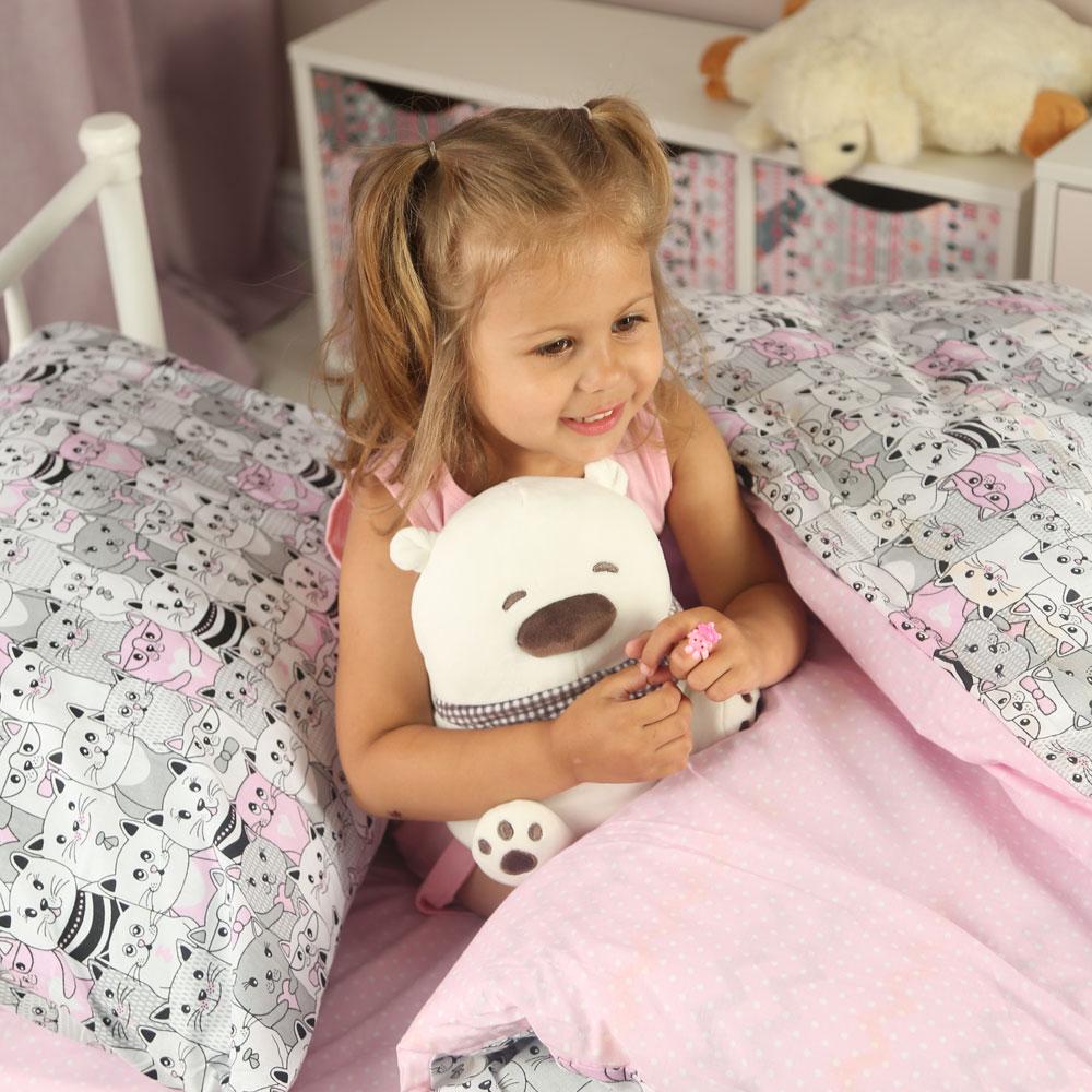 Підліткова підковдра COSAS ROSE CATS Ранфорс 155х215 см Рожевий