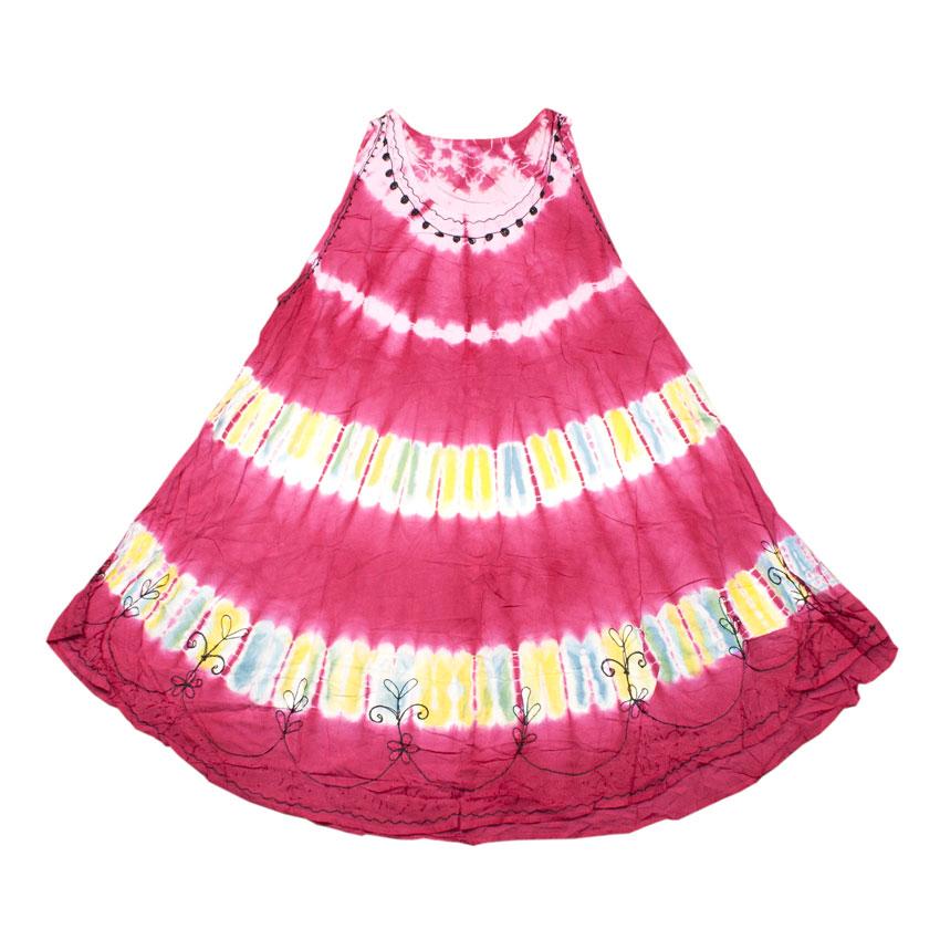 Платье Летнее Karma Вискоза Вышивка Свободный размер Ярко-розовый (24378)
