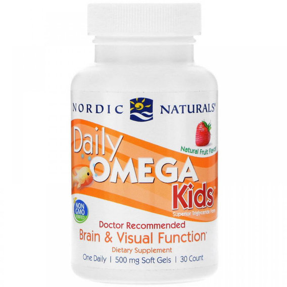 Омега 3 Nordic Naturals Daily Omega Kids 500 mg 30 Soft Gels Natural Fruit Flavor